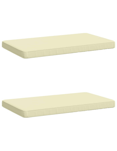 Cuscini per Panchina a 2 Pezzi VUGHT 2 pz 100% Poliestere Crema