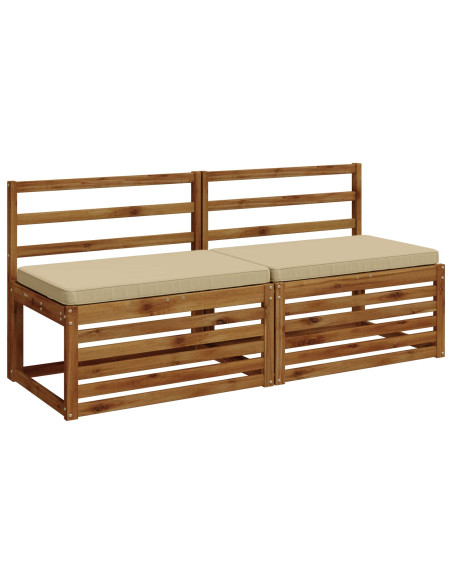 Cuscini per Panchina a 2 Pezzi VUGHT 2 pz 100% Poliestere Beige