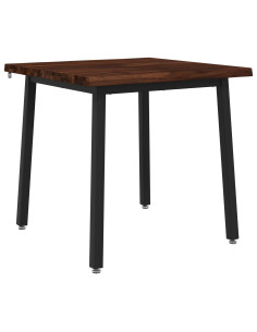 90 x 90 x 75 cm Legno di Acacia Massello Marrone scuro e Nero 2