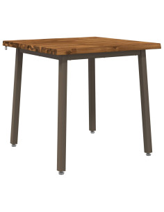 90 x 90 x 75 cm Legno di Acacia Massello Naturale e Caffè 2