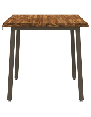 90 x 90 x 75 cm Legno di Acacia Massello Naturale e Caffè