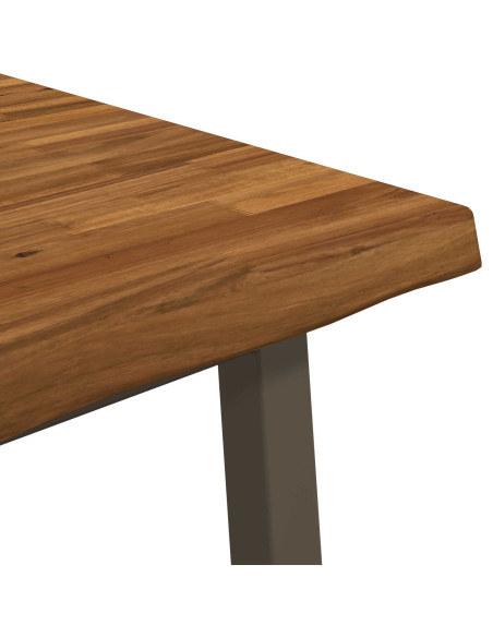 90 x 90 x 75 cm Legno di Acacia Massello Naturale e Caffè