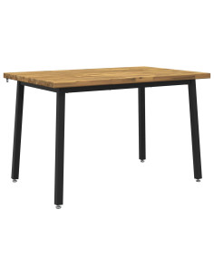 120 x 70 x 75 cm Legno di Acacia Massello Bianco e Nero