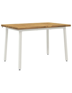 120 x 70 x 75 cm Legno di Acacia Massello Bianco Rettangolare