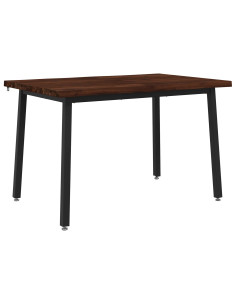120 x 70 x 75 cm Legno di Acacia Massello Marrone scuro e Nero