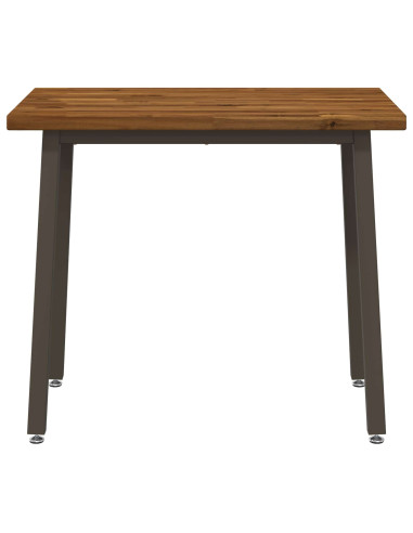 110 x 55 x 75 cm Legno di Acacia Massello Naturale e Caffè