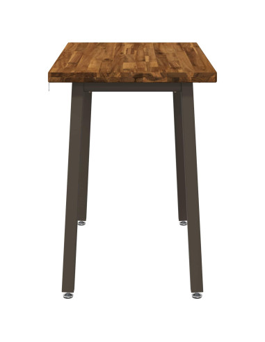 110 x 55 x 75 cm Legno di Acacia Massello Naturale e Caffè