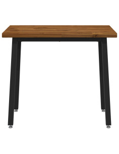 110 x 55 x 75 cm Legno di Acacia Massello Naturale e Nero 2