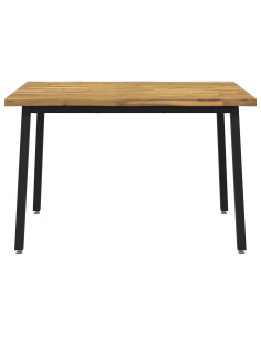 120 x 70 x 75 cm Legno di Acacia Massello Bianco e Nero 2