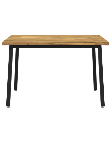 120 x 70 x 75 cm Legno di Acacia Massello Bianco e Nero