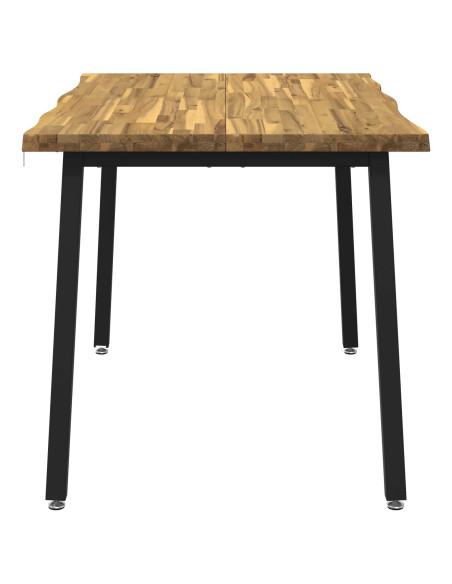 120 x 70 x 75 cm Legno di Acacia Massello Bianco e Nero