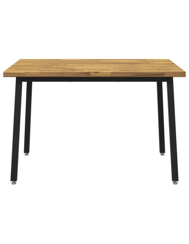 120 x 70 x 75 cm Legno di Acacia Massello Bianco e Nero