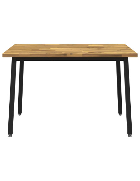 120 x 70 x 75 cm Legno di Acacia Massello Bianco e Nero