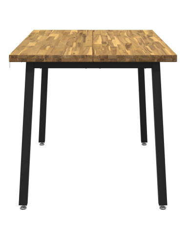 120 x 70 x 75 cm Legno di Acacia Massello Bianco e Nero
