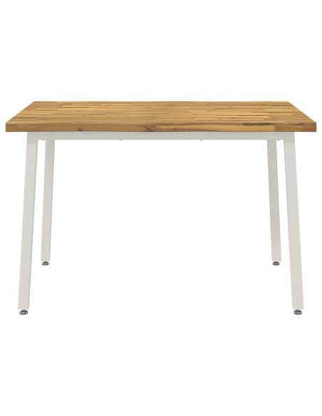 120 x 70 x 75 cm Legno di Acacia Massello Bianco Rettangolare