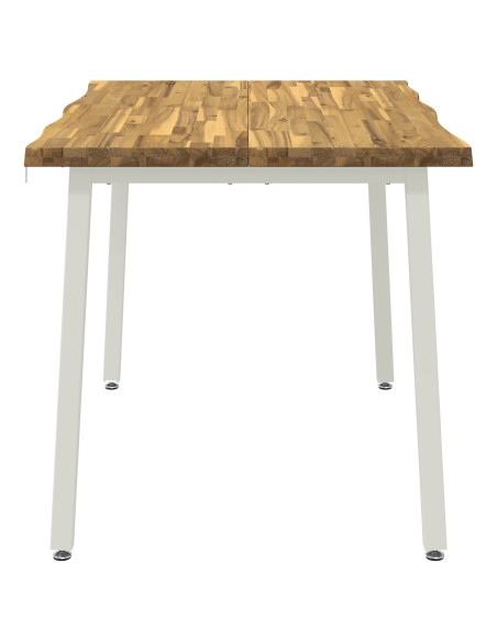 120 x 70 x 75 cm Legno di Acacia Massello Bianco Rettangolare