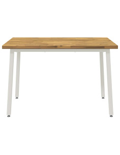 120 x 70 x 75 cm Legno di Acacia Massello Bianco Rettangolare 2