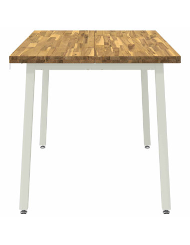 120 x 70 x 75 cm Legno di Acacia Massello Bianco Rettangolare