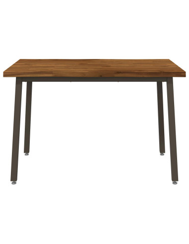 120 x 70 x 75 cm Legno di Acacia Massello Naturale e Caffè