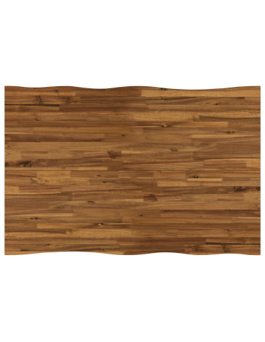 120 x 70 x 75 cm Legno di Acacia Massello Naturale e Caffè