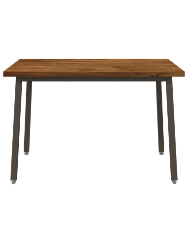 120 x 70 x 75 cm Legno di Acacia Massello Naturale e Caffè