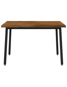 120 x 70 x 75 cm Legno di Acacia Massello Naturale e Nero 2