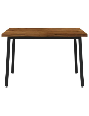 120 x 70 x 75 cm Legno di Acacia Massello Naturale e Nero
