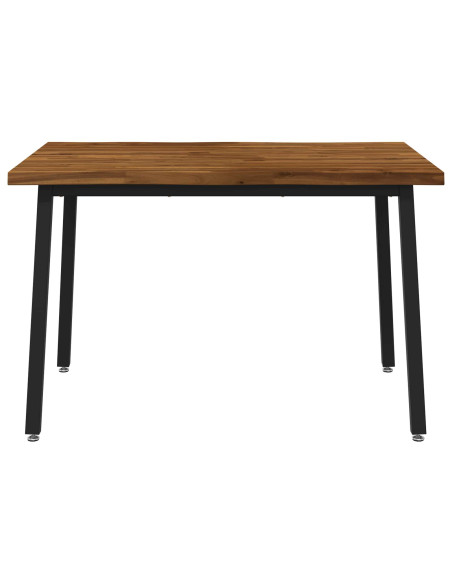 120 x 70 x 75 cm Legno di Acacia Massello Naturale e Nero