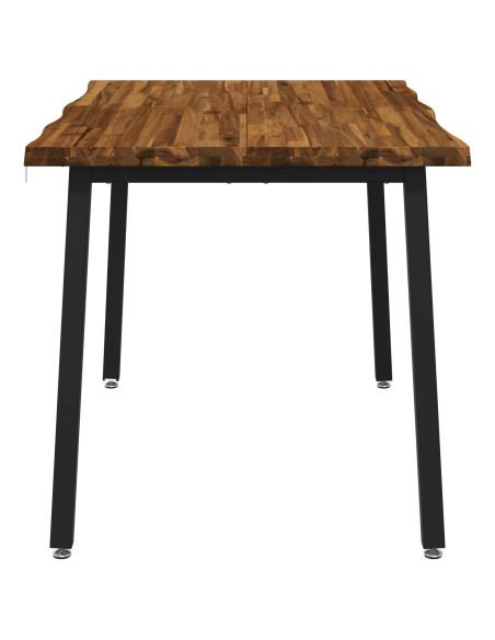 120 x 70 x 75 cm Legno di Acacia Massello Naturale e Nero