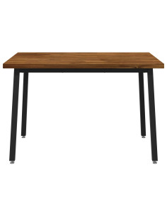 120 x 70 x 75 cm Legno di Acacia Massello Naturale e Nero 2