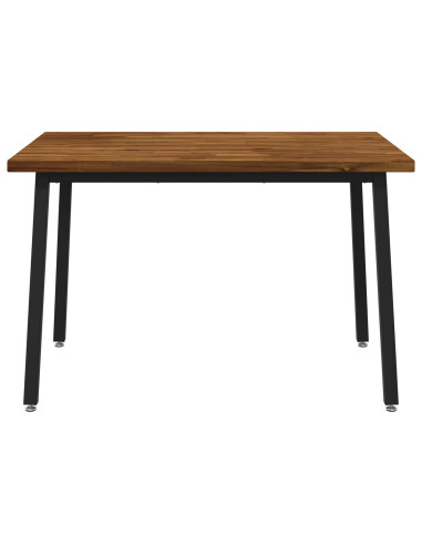 120 x 70 x 75 cm Legno di Acacia Massello Naturale e Nero