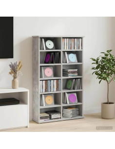 Mobile per CD Grigio Cemento 60 x 17 x 92 cm