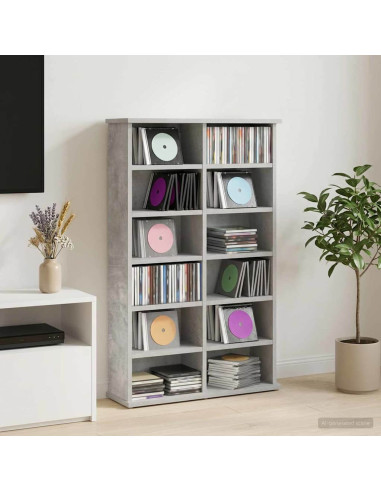 Mobile per CD Grigio Cemento 60 x 17 x 92 cm