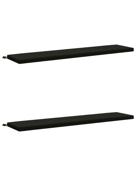 Cuscini per Panchina a 2 Pezzi SOEST 2 pz 100% Poliestere Nero