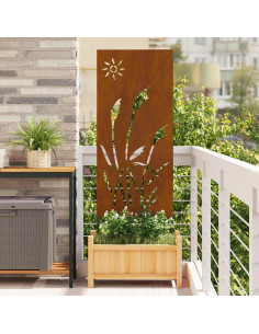 Schermo per privacy in giardino Traforo Ruggine 50 x 140 cm