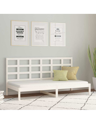 Dormeuse senza Materasso Bianca 80x200 cm Legno Massello Pino
