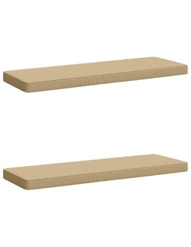 Cuscini per Panchina a 2 Pezzi VUGHT 2 pz 100% Poliestere Beige