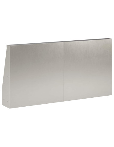 Muro di contenimento 2 pz 40 x 12 x 30 cm Acciaio Inox Argento