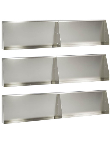 Muro di contenimento 6 pz 100 x 12 x 30 cm Acciaio Inox Argento