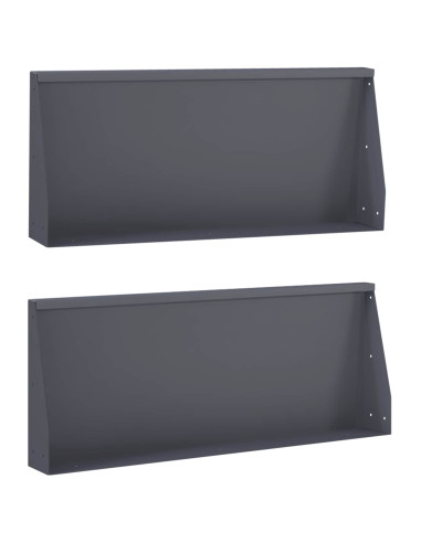 Muro di contenimento 2 pz 100 x 12 x 50 cm Acciaio Antracite