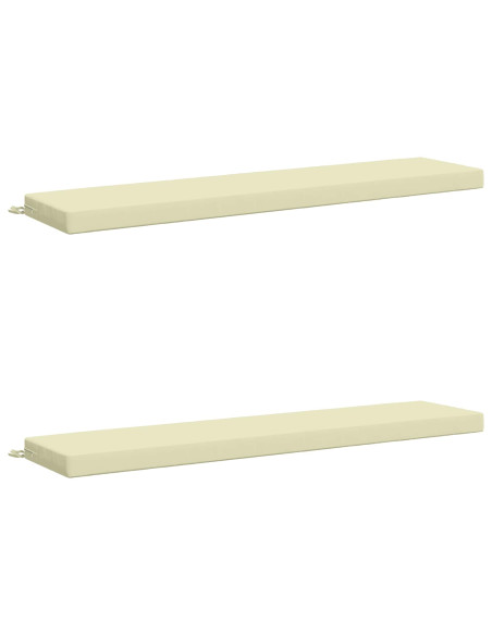 Cuscini per Panchina a 2 Pezzi SOEST 2 pz 100% Poliestere Crema