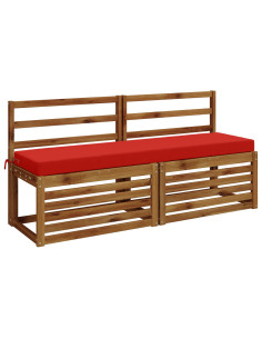 Cuscini per Panchina a 2 Pezzi SOEST 2 pz 100% Poliestere Rosso 2