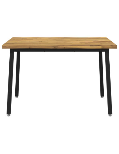 90 x 55 x 75 cm Legno di Acacia Massello Bianco e Nero