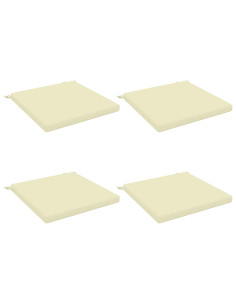 Cuscini per Sedia in 4 Pezzi SOEST 4 pz 100% Poliestere Crema