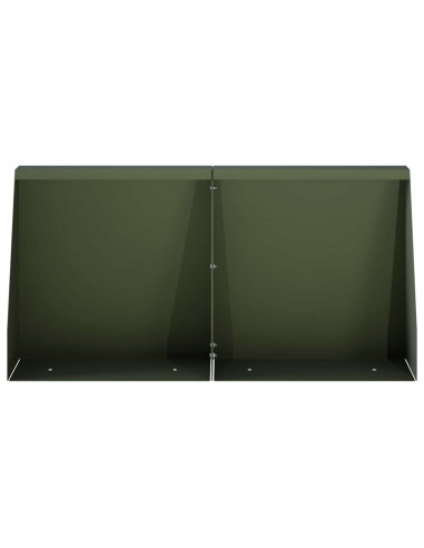 Muro di contenimento 2 pz 40 x 12 x 30 cm Acciaio Verde Oliva