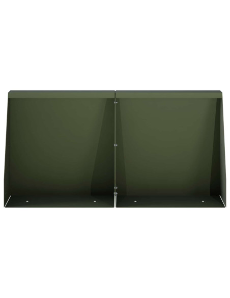 Muro di contenimento 2 pz 40 x 12 x 30 cm Acciaio Verde Oliva