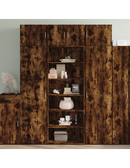Credenza Rovere Fumo 70x41x185 cm in Legno Multistrato