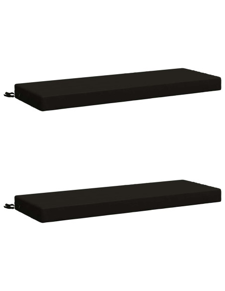 Cuscini per Panchina a 2 Pezzi SOEST 2 pz 100% Poliestere Nero