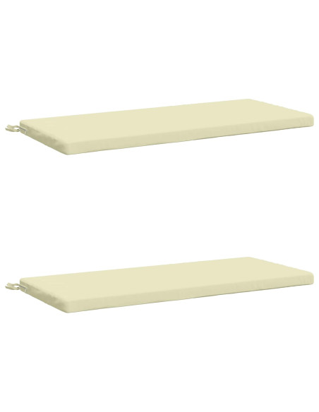 Cuscini per Panchina a 2 Pezzi SOEST 2 pz 100% Poliestere Crema