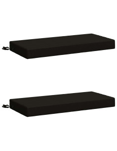 Cuscini per Panchina a 2 Pezzi SOEST 2 pz 100% Poliestere Nero